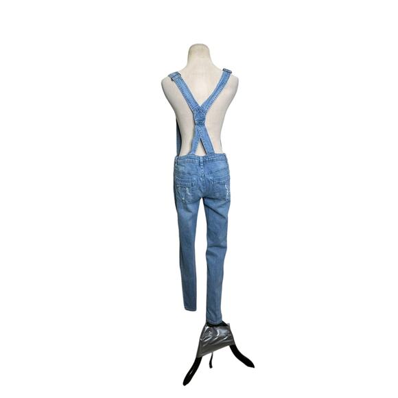 Tinseltown blue distressed denim overalls size M - Picture 11 of 16
